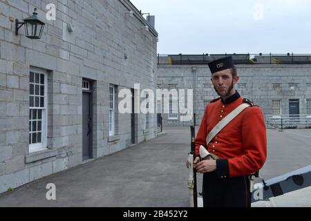 Soldat, Gewehr, Fort Henry, Kingston, Kanada Stockfoto
