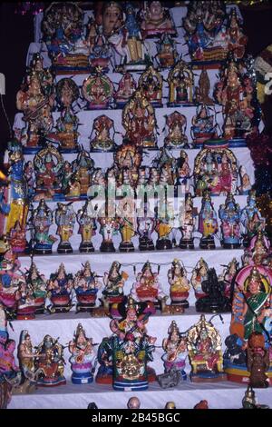 Golu Festival, Kolu, Gombe Habba, Bommai Kolu, Bommala Koluvu, Navaratri Festival, tamil nadu, Indien, Asien Stockfoto