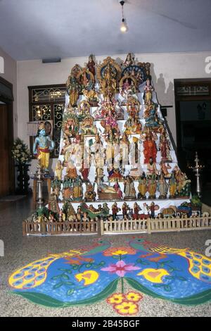 Golu Festival, Kolu, Gombe Habba, Bommai Kolu, Bommala Koluvu, Navaratri Festival, tamil nadu, Indien, Asien Stockfoto