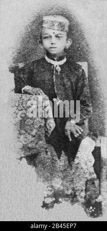 Mahatma Gandhi im Alter von sieben Jahren, im Jahr 1876, Ist Dies die älteste bekannte Fotografie von Gandhi Stockfoto