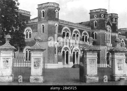 Mahatma Gandhi High School, Alfred High School, Mohandas Gandhi Vidhyalaya, Kathiawar High School, Rajkot, Gujarat, Indien, Asien, alter Jahrgang 1900s Bild Stockfoto