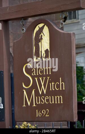 Hexenmuseum, 'Salem Witch Museum', Washington Square, Salem, Massachusetts, USA Stockfoto