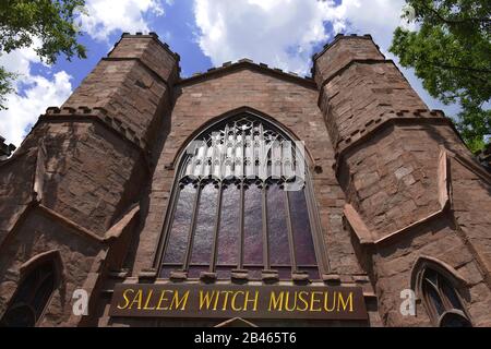 Hexenmuseum, 'Salem Witch Museum', Washington Square, Salem, Massachusetts, USA Stockfoto