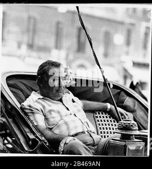 Pferdekutsche, Victoria Kutsche, Rom, Italien, 1980, altes Bild des Jahrgangs 1900 Stockfoto