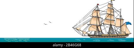 Segelschiff Vector Illustration Stock Vektor