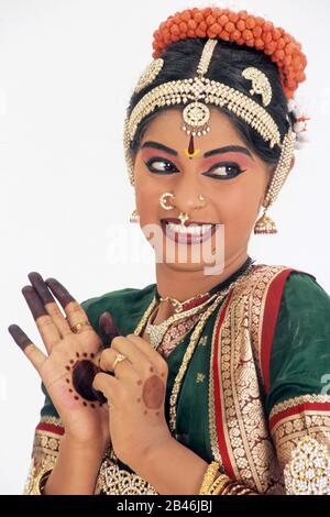 Bharatanatyam, Sadira Attam, Indischer klassischer Tanz, Tamil Nadu, Indien, Asien, MR#579 Stockfoto