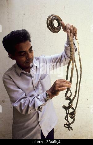 Shridhar Chillal, längste Fingernägel-Weltrekord, Indien, Asien Stockfoto