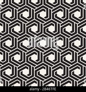 Vektor nahtlose Linien Mosaik Muster. Moderne, elegante abstrakte Textur. Wiederkehrende geometrische Fliesen Stock Vektor