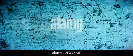 Blau metallic Grunge leere Hintergrundstruktur. Alte Tapete mit verschwommener Textur. Hintergrund der verzweifelten Website. Vintage Metall Rost Header Web-Banner Stockfoto