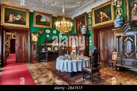 Polen, Provinz Lublin, Dorf Kozlowka, Palast Zamoyskis, 18. Jahrhundert, der Salon Stockfoto