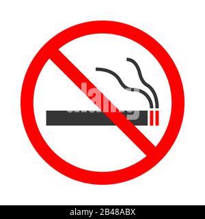 Rauchverbot isoliert. Vektorgrafiken. Rotes Verbotsschild auf weißem Hintergrund. Stock Vektor