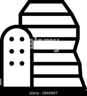 Symbolvektor Stadt Zukunft. Abbildung der isolierten Kontursymbole Stock Vektor