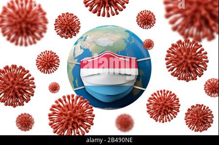 Luxemburger Flagge medizinische Schutzmaske. 3D-Rendering Stockfoto