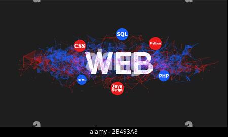Webtechnologie für Website-Design Stock Vektor