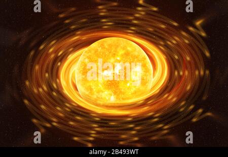 Magnetar-Star gegen den dunklen Sternenhimmel künstlerische Vision, Elemente dieses Bildes von der NASA eingerichtet Stockfoto