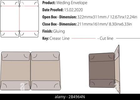 Umschläge für Weding Picture Umschläge Vorlage für den Druckschnitt Vektor Stock Vektor