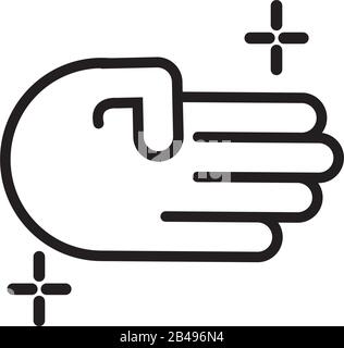 Signallinienstil mit vier Händen Stock Vektor