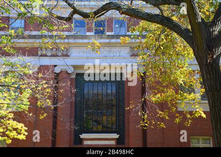 Cambridge, USA - 20. OKTOBER 2014: Philosophieabteilung baut auf der Harvard University auf. Harvard ist die angesehenste und älteste Universität Der Uno Stockfoto