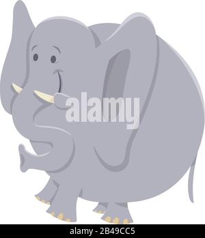 Abbildung des Elefanten mit weißem Hintergrundvektor Stock Vektor