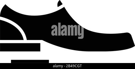 Schuhsymbol schwarz, Konzeptdarstellung, Vektor-Flachsymbol, Glyph-Zeichen. Stock Vektor