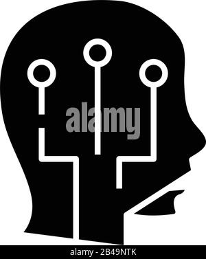 Smart CHIP-Symbol schwarz, Konzeptabbildung, Vektor-Flachsymbol, Glyph-Zeichen. Stock Vektor