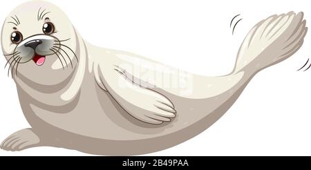 Abbildung der Dichtungen mit weißem Hintergrundvektor Stock Vektor