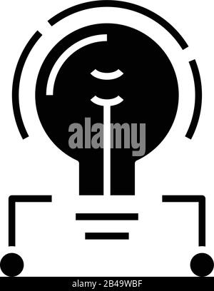 Spreizung Idee schwarz Symbol, Konzeptabbildung, Vektor flaches Symbol, Glyph-Zeichen. Stock Vektor