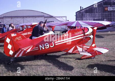 Ein Pitts Special Kunstflugflugzeug in Sywell für die Kunstflugweltmeisterschaften 1970 Stockfoto