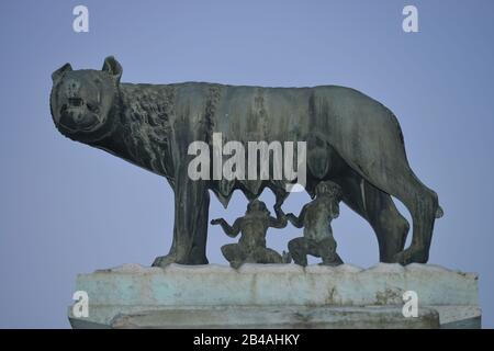 Kunststoff, Romulus und Remus, Kapitolsplatz, Rom, Italien Stockfoto