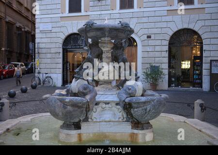 Schildkroetenbrunnen, Piazza Mattei, Rom, Italien Stockfoto