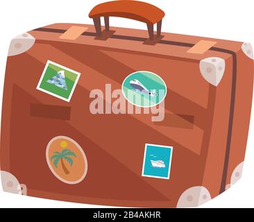 Abbildung: Reisetasche mit weißem Hintergrundvektor Stock Vektor