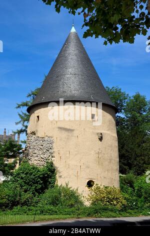 Frankreich, Mosel, Metz, Kaiserlicher Bezirk, die Turmreste der mittelalterlichen Mauer in Camoufle Stockfoto