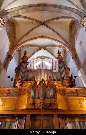 Frankreich, Bas Rhin, Strasbourg, Altstadt, die von der UNESCO zum Weltkulturerbe erklärt wurde, die Thomaskirche, die große Orgel baute Jean André Silbermann im Jahr 1740, Mozart und Albert Schweitzer spielten dort Stockfoto