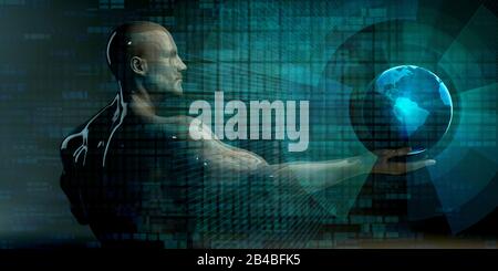 Global Solutions Technology Concept abstract as Art Stockfoto