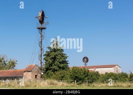 Frankreich, Indre et Loire, Genillé, Modellpark Marolles, Bollée Windturbine Stockfoto