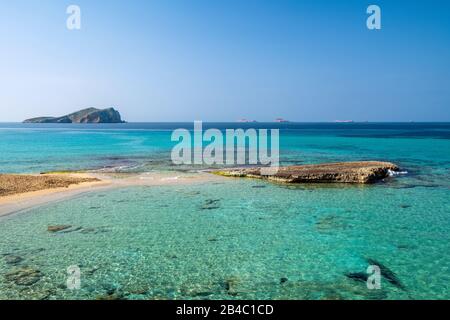 Cala Comte Strand, Ibiza, Balearen, Spanien Stockfoto