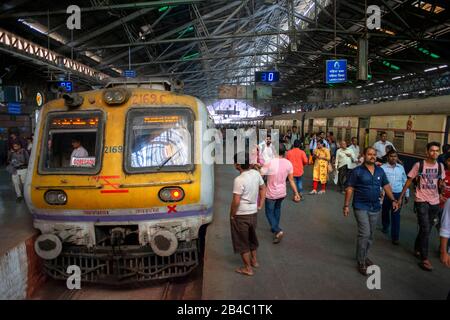 Chhatrapati Shivaji Maharaj Terminus, früher bekannt als Victoria Terminus Station, ein historischer Bahnhof und ein UNESCO-Weltkulturerbe Mumbai Stockfoto