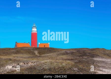 Der Leuchtturm Eierland auf der Nordspitze der Insel Texel, Er wurde 1864 erbaut und ist fast 35 Meter hoch. Stockfoto