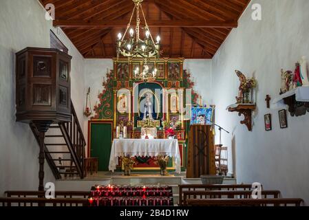 Spanien, Kanarische Inseln, Teneriffa, Masca, Ermita de la Immaculada Concepcion Kirche, innere Stockfoto