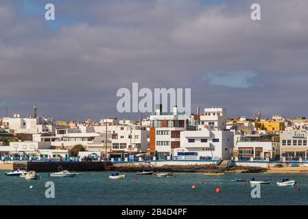 Spanien, Kanarische Inseln, Fuerteventura, Corralejo, Viertel Fisherman's von Playa Muelle Chico Stockfoto