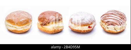 Verschiedene Krapfen aus Berlin Stockfoto