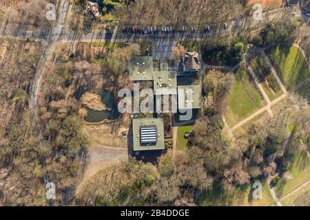 Luftbild, Museumsplatz Josef Albers Verein, Stadtteiche und Stadtpark, Bottrop, Ruhrgebiet, Nordrhein-Westfalen, Deutschland Stockfoto