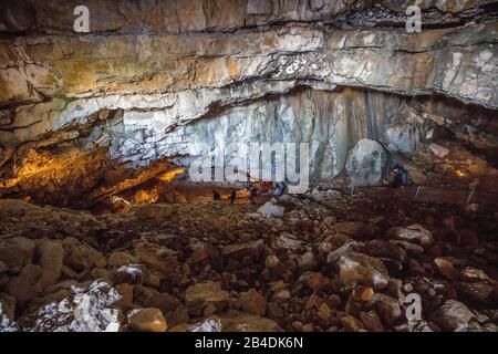 Appenzellerland, Schweiz, Alpen, Berge, Ebenalp, Waldkirchli-Höhle, Höhle, Aescher, Stockfoto