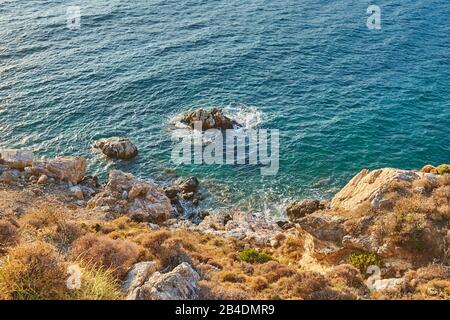 Landschaft von der Küste bei Plakias, Crete, Griechenland Stockfoto