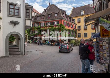 Meersburg, Deutschland - 07. Sept. 2015: Meersburg, eine Stadt im südwestdeutschen Land Baden-Württemberg. Am Ufer des Bodenseeufers (Bodensee), Stockfoto