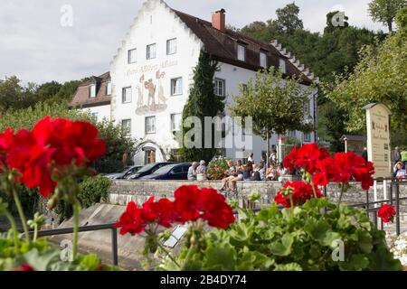 Meersburg, Deutschland - 07. Sept. 2015: Meersburg, eine Stadt im südwestdeutschen Land Baden-Württemberg. Am Ufer des Bodenseeufers (Bodensee), Stockfoto