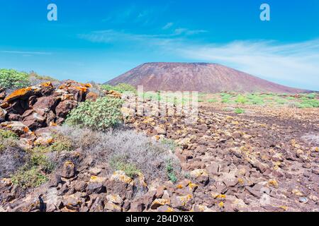 Vulkanlandschaft, Insel Lobos, Fuerteventura, Kanarische Inseln, Spanien Stockfoto