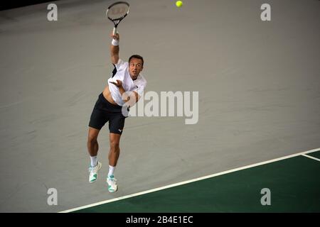 Düsseldorf, Deutschland. März 2020. Tennis, Herren, Davis Cup - Qualifikation, Deutschland - Weißrussland: Kohlschreiber (Deutschland) - Gerassimow (Weißrussland). Philipp Kohlschreiber in Aktion. Kredit: Federico Gambarini / dpa / Alamy Live News Stockfoto