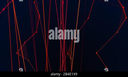 Farbenfroher abstrakter Hintergrund mit Plexus-Elementen Stockfoto