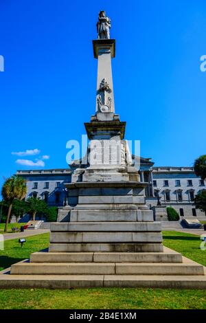 Confederate Soldier Monument Columbia South Carolina, Heimat des Statehouse Capital Gebäudes mit einer reichen Geschichte Stockfoto